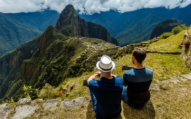 Machu Picchu with men