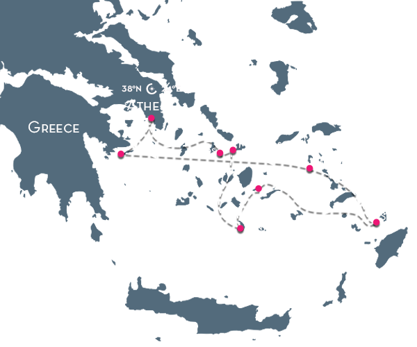 VACAYA Greek Isle Cruise 2022 Map