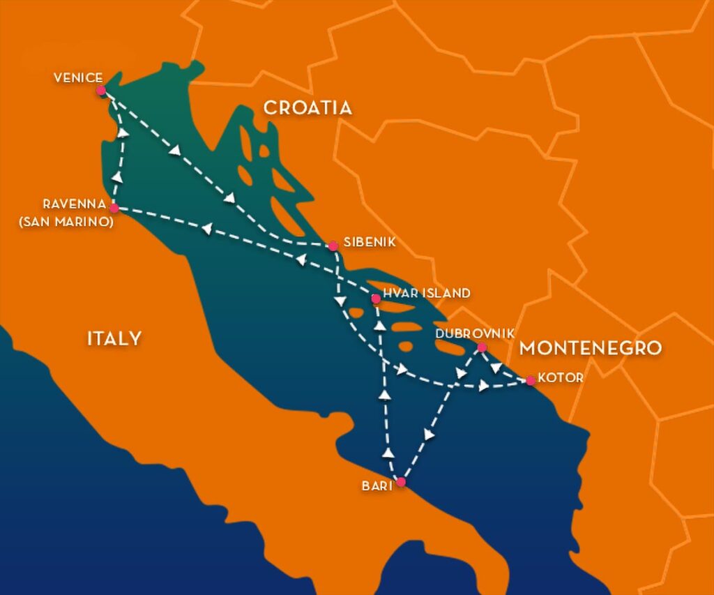 Vacaya Venice Adriatic Cruise Map