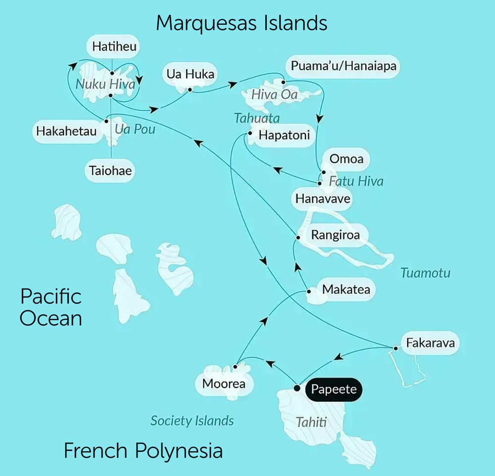 Brand G Luxury Polynesian Cruise Map